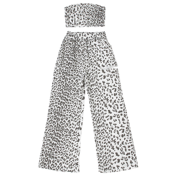 Leopard print two-piece suit KF81594