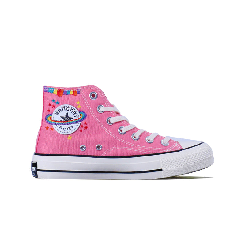 Rainbow embroidered canvas shoes KF81486
