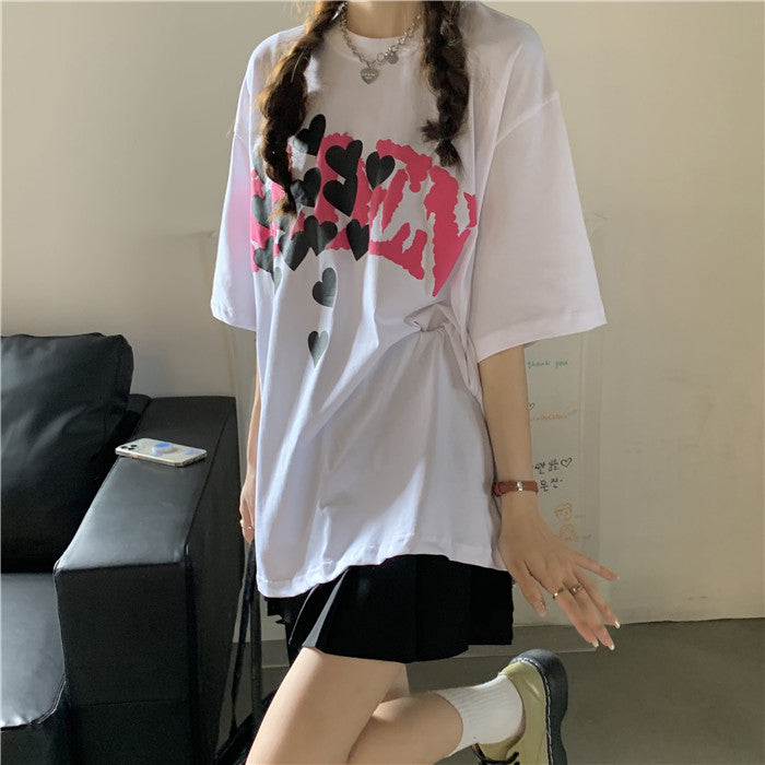 Heart Short Sleeve T-Shirt  KF9333