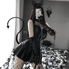 SEXY BUNNY GIRL LEATHER  SUIT (6 pieces) KF81958