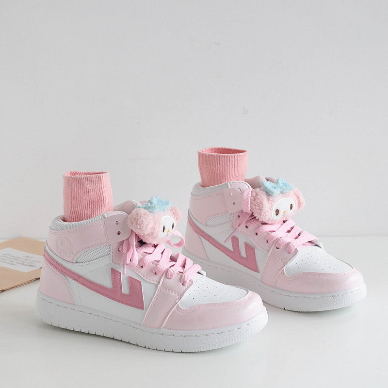 Pink high-top sneakers  KF90087