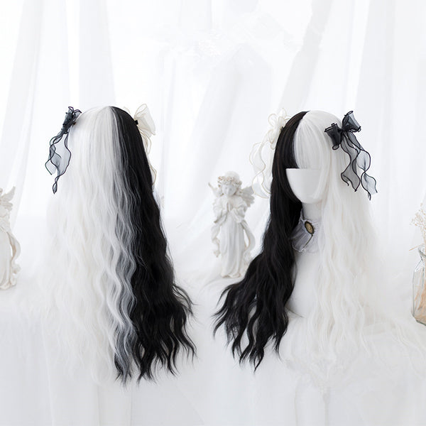 Black and white wig KF81180