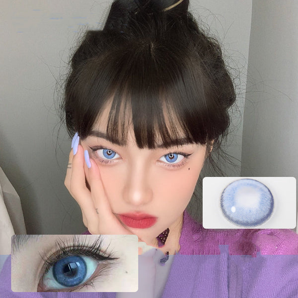 blue contact lenses (two pieces)   KF1014
