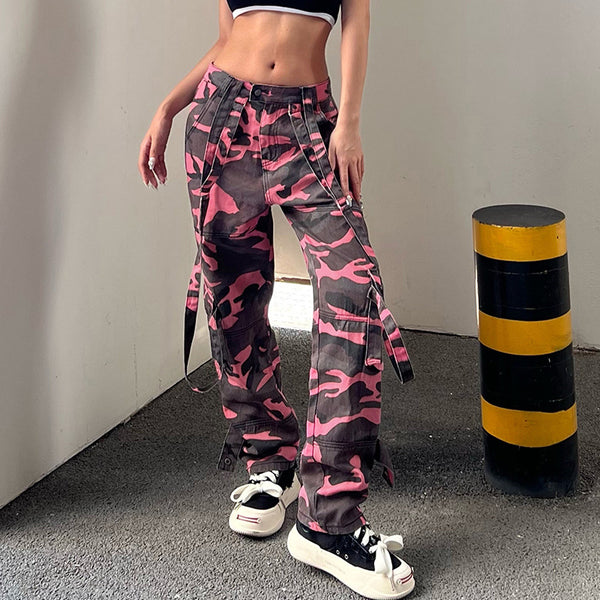 Harajuku Camouflage Cargo Pants  KF9938