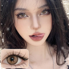 Brown contact lenses (two pieces)  KF1012