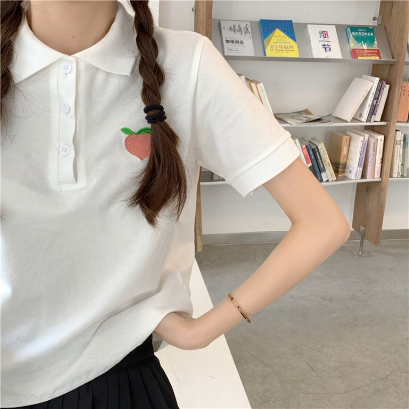 Fruit embroidery T-shirt KF81447