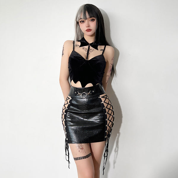 punk strappy skirt kf60011