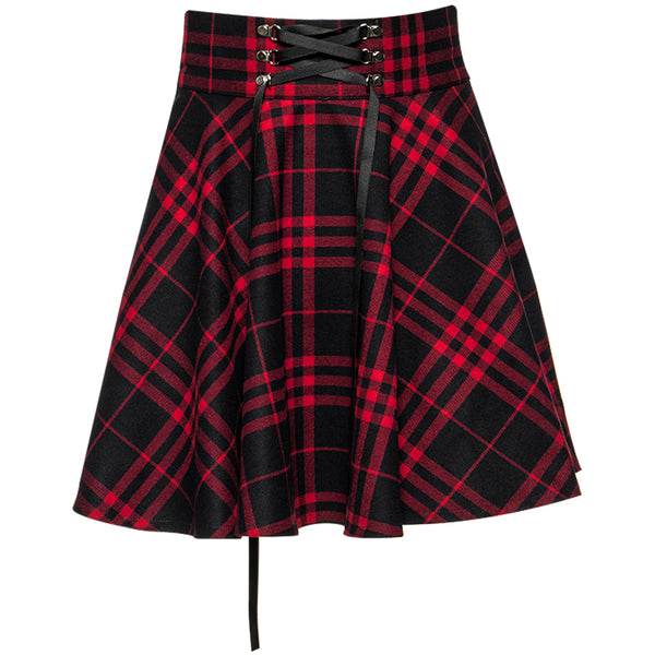 Red plaid skirt KF9526