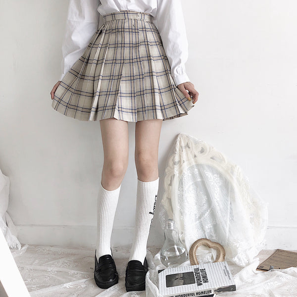 Plaid pleated skirt KF9321