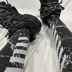 Fashion black and white socks KF90442