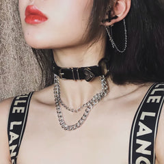 unzzy peach heart clavicle chain KF50074