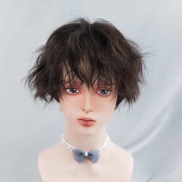 Unisex black wig KF81237