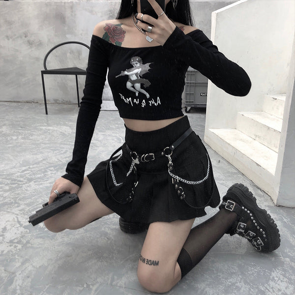 Punk  Waist and leg Belt  Two-piece set KF9596