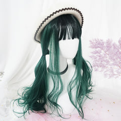 Harajuku Green Long Curly Wig KF81693