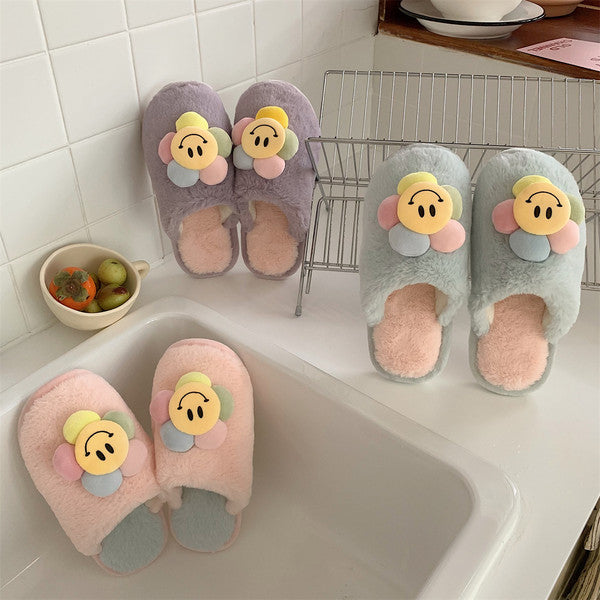 Cute smiling cotton slippers  KF82445