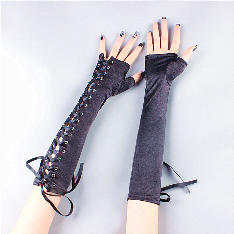 Punk black gloves KF9163