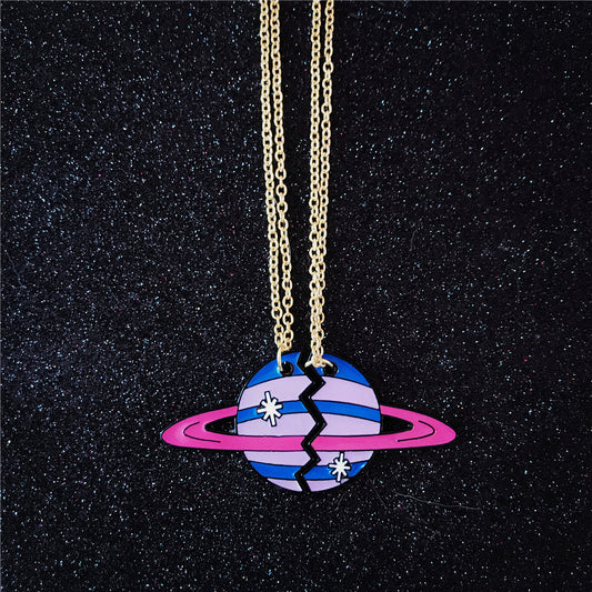 Couple Planet Necklace (two) KF9581