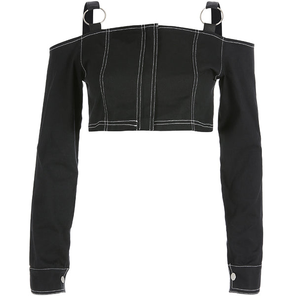 Punk black top KF90797