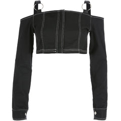 Punk black top KF90797