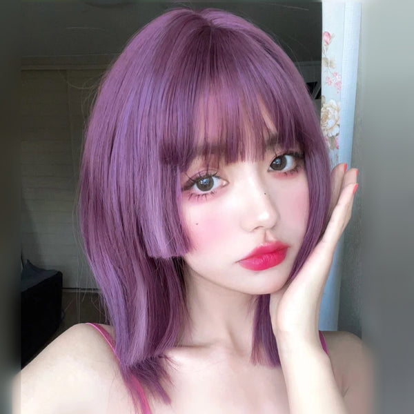 PURPLE STRAIGHT WIG KF82245