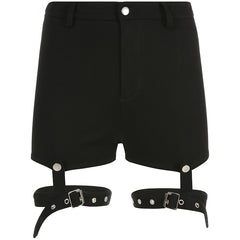 Black openwork shorts KF90467