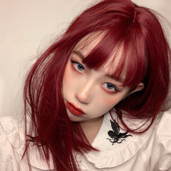 red long straight wig KF82833