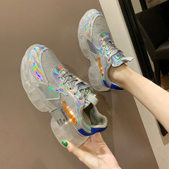 Laser silver shoes KF90696