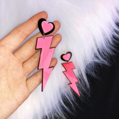Lightning peach heart earrings KF82110