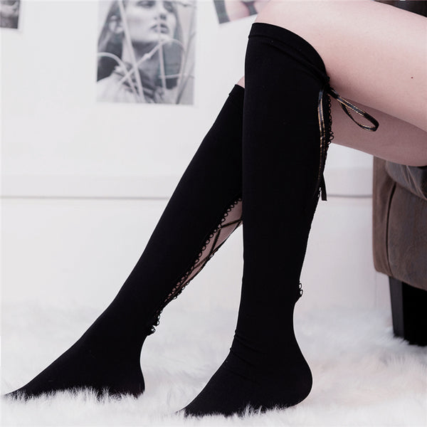 Dark wild straps tube socks KF9300