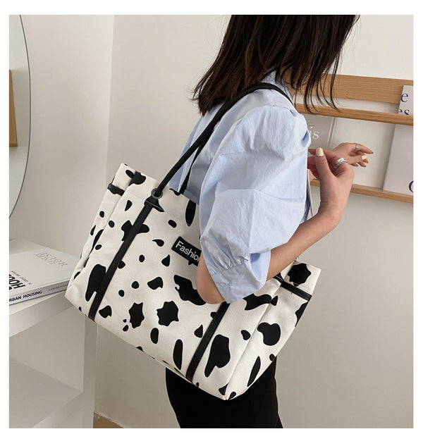 Cow canvas shoulder bag KF82222