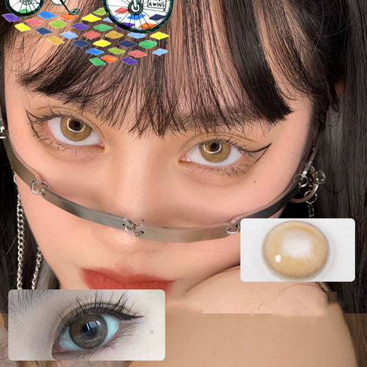 Brown contact lenses (two pieces)  KF1015