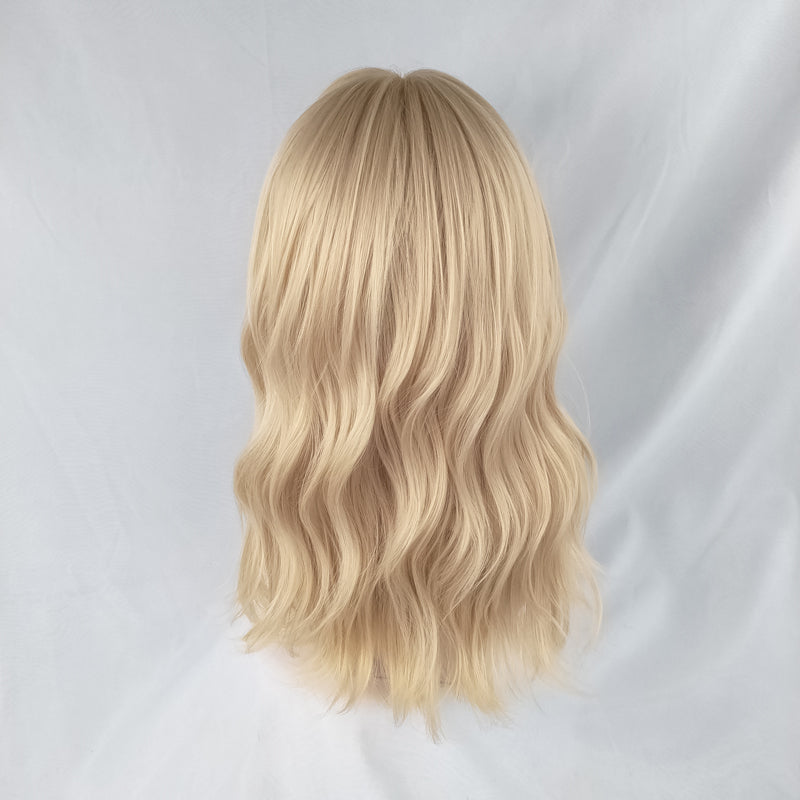 Golden lock long curly wig KF81501
