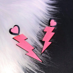 Lightning peach heart earrings KF82110