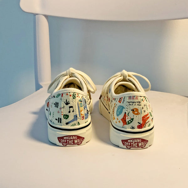 Hand drawn doodle canvas shoes  KF9543