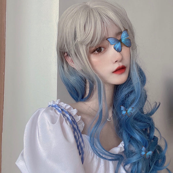 Gradient blue wig KF81938