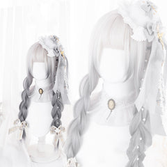lolita gradient gray long straight wig  KF82676