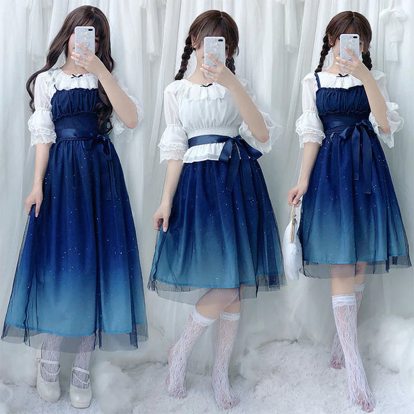 starry sky gradient dress  KF90356