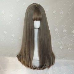 Grey long roll wig KF9617