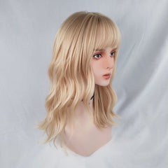 Golden lock long curly wig KF81501
