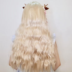 Golden long roll wig KF90444