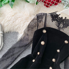 Lace embroidery suit KF81798