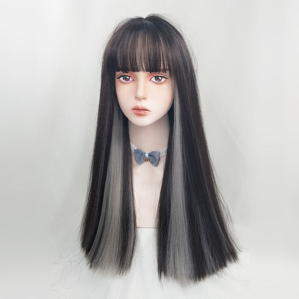 HARAJUKU BLACK SILVER WIG  KF82643