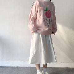 Peach embroidered sweater  KF9269