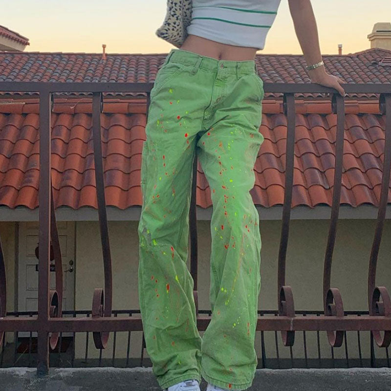 Vintage green pants KF82082