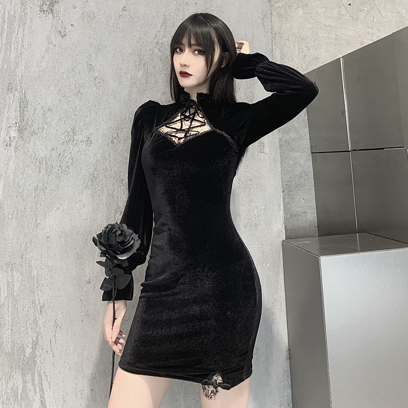 Punk dark dress KF81792