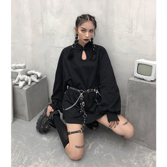 Punk  Waist and leg Belt  Two-piece set KF9596