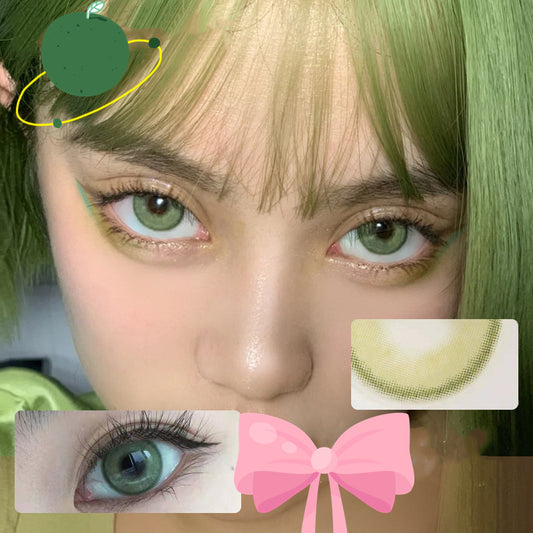 Green contact lenses (two pieces)   KF1013