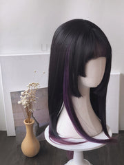 unzzy black purple gradient wig KF50027