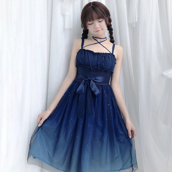 starry sky gradient dress  KF90356