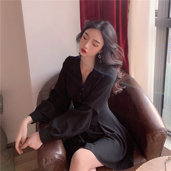 punk polo collar dress  KF83070